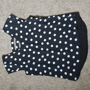 Ricki's Size 12 Black &‎ White Polka Dot Top